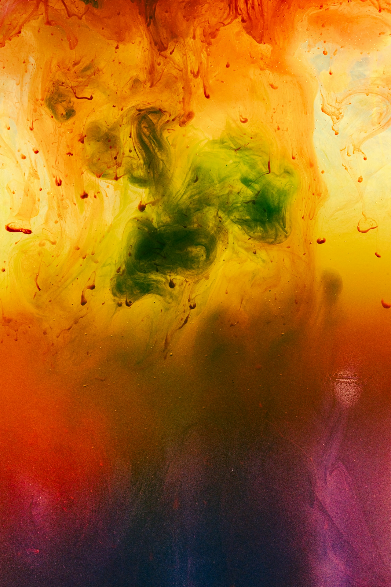 Swirling rainbow ink