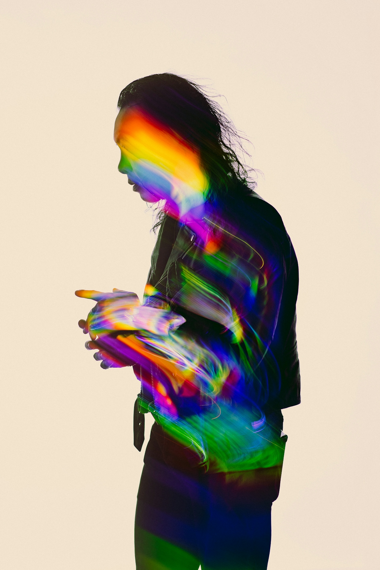 Rainbow prism portrait